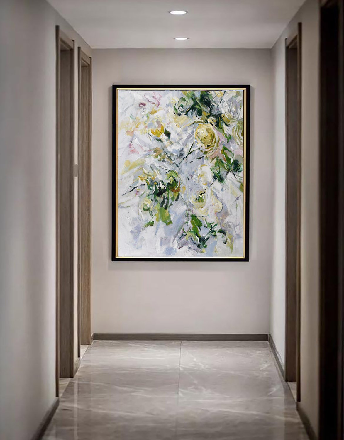 Vertical Abstract Flower Oil Painting #LX82B - Click Image to Close